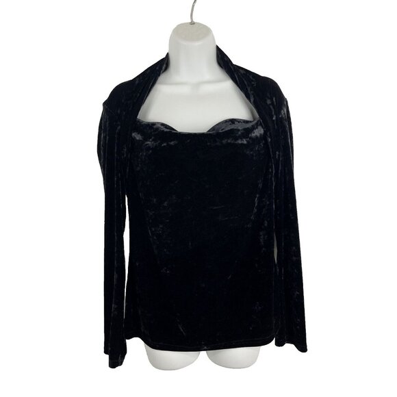 Contemporaine Simons Square Neck Velvet Top Women's Size M - Picture 1 of 10